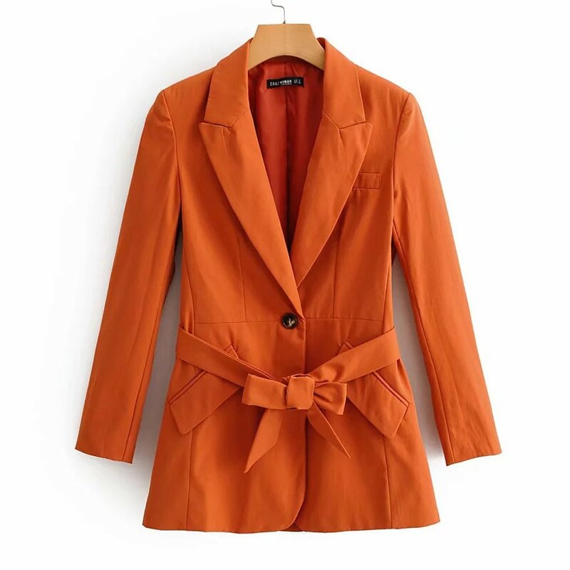 Elegant Autumn V-Neck Turn-Down Collar Solid Slim Blazer Jacket Long Sleeved Checked OL Woman Suits Slim Casual buckles Coat 9.4