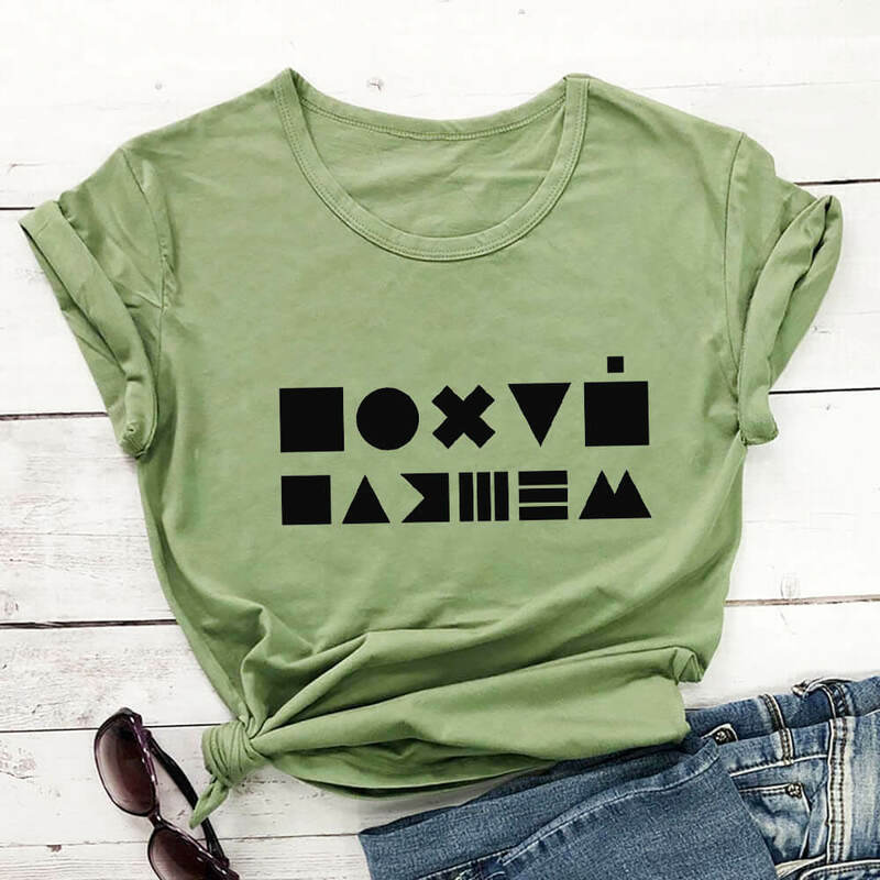 Camiseta de manga curta unisex feminina 100% algodão, cirílico, cifra russa, top casual engraçado de verão, camiseta com slogan, camisas de presente