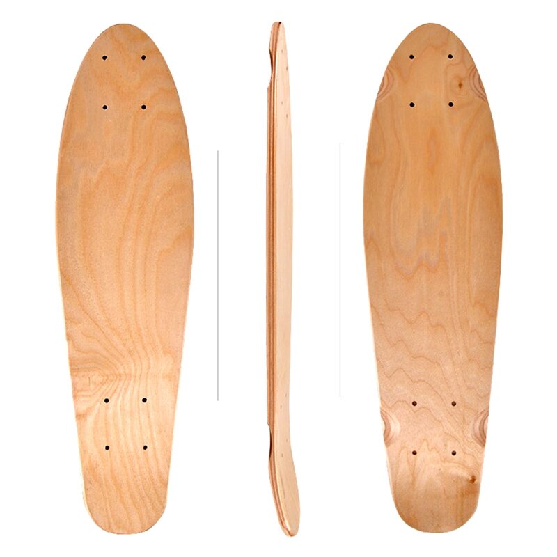 22 Inci Skateboard Polos Deck Natural 55,5x15 Cm Maple Banana Luncur Jelajah Skating Single Rocker Board DIY Deck