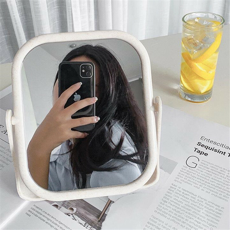 Draagbare Spiegel Dubbelzijdig Eenvoudige Spin Assemblage Desktop Make-Up Spiegel Cosmetische Espelho De Maquiagem 30 #
