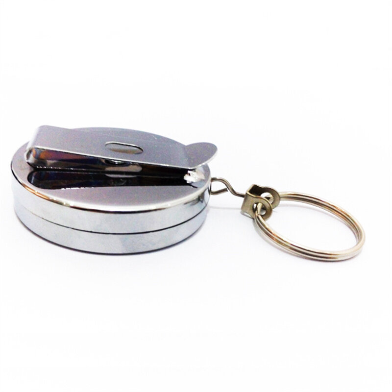 Nuovo anello portachiavi retrattile ID Badge cordino nome Tag porta carte Recoil Reel Clip da cintura custodia in metallo coperture in metallo 5cm