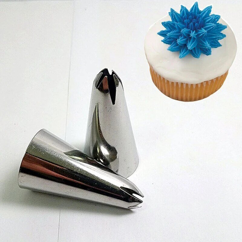 1pc Large Size Stainless Steel Cupcake Cream Nozzle Cake Decoration Tool Cream Piping Icing Tool Nozzle Tips Kitchen Baking Tool
