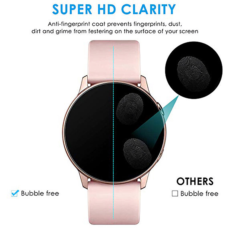 3 Pcs ฝาครอบฟิล์มสำหรับ Samsung Galaxy 2 44 มม.40 มม.นาฬิกา Active SM-R500 ป้องกันหน้าจอ 3D รอบขอบป้องกันการระเบิดความละเอียดสูง