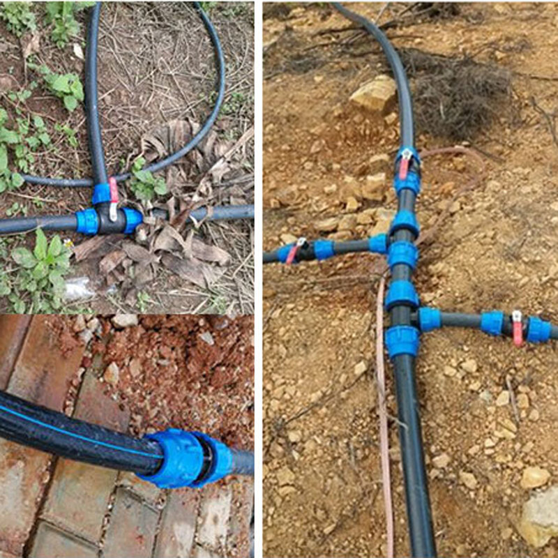PVC PE 튜브 탭 물 분배기 플라스틱 퀵 밸브 커넥터, 정원 농업 관개 수도관 피팅, 20mm, 25mm, 32mm, 40mm, 50mm