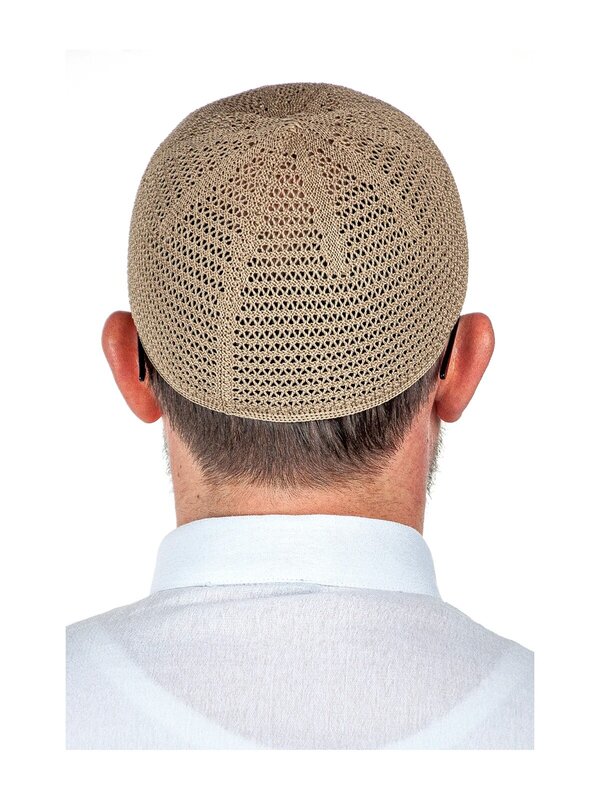 Роскошная стальная вязаная молитвенная шапка, качественная визуальная привлекательная шляпа Рамадан, идеальный подарок, легкий полиэстер, хлопок для мужчин