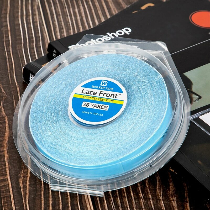 36Yards 0.8Cm 1Cm 1.9Cm 2.54Cm Blue Lace Front Ondersteuning Tape Dubbelzijdige Haar Tape voor Tape Extensions Haar Pruiken