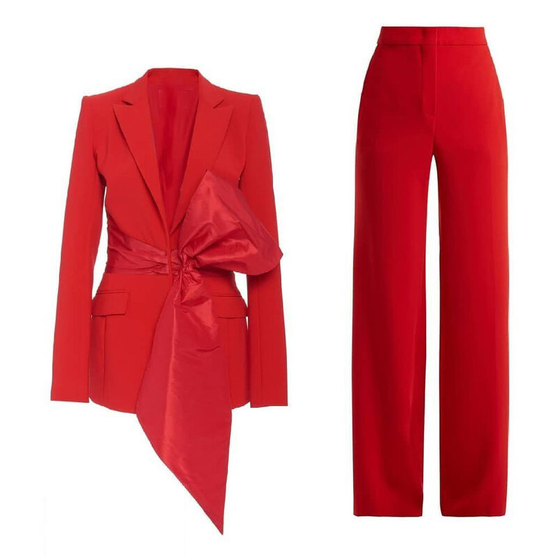 Haute Couture matka panny młodej Pant garnitury czerwony dywan garnitury biurowe kobiety smokingi Blazer na wesele (kurtka + spodnie)