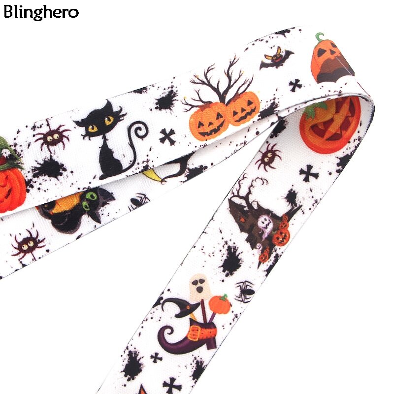 Blinghero, крутой шнурок на Хэллоуин для ключей, телефона, с принтом тыквы, кошки, ремни, ID держатель для карт, Висячие веревки для друзей, BH0343