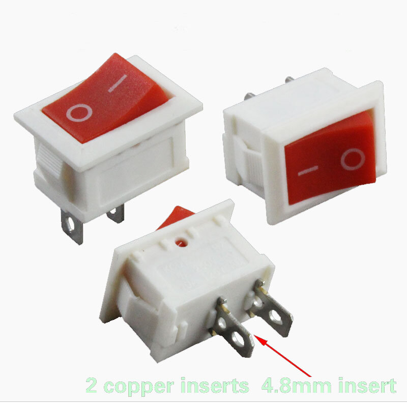 Water dispenser switch boat type switch LCD power switch 2 feet 2 gears 250V 6A copper feet 15*21mm