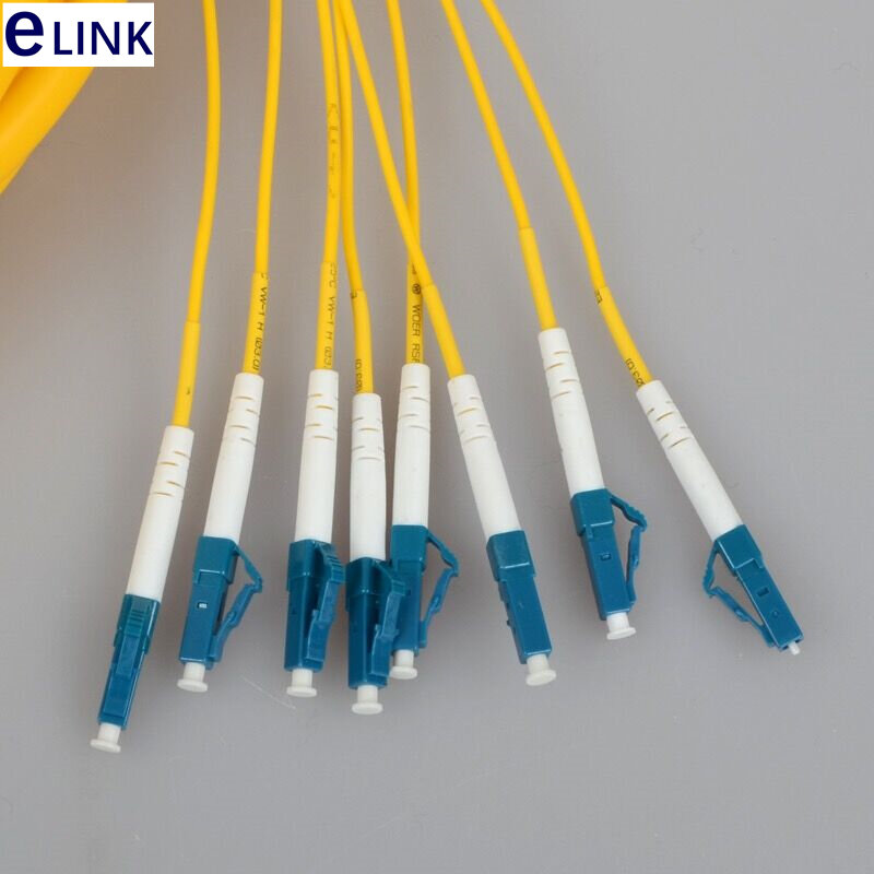 Cable de fibra de 24 núcleos, conector SM bundled de 80m, cable de rama LC SC FC ST de 2,0mm, Parche de fibra óptica monomodo, paquete de plomo 24C
