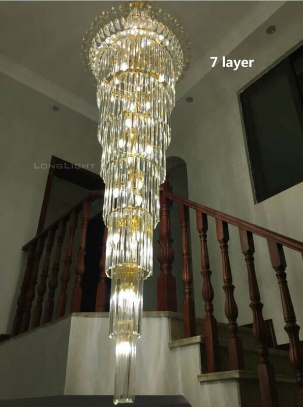 Besar Led Lampu Gantung Modern Pencahayaan Mewah K9 Emas Lampu Gantung Kristal Kilau Ruang Tamu Lobi Hotel Teknik