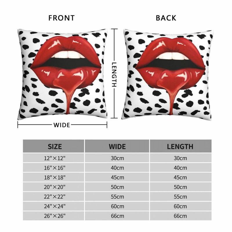Drippy Lips Square Pillowcase Polyester Linen Velvet Pattern Zip Decor Throw Pillow Case Sofa Seater Cushion Cover