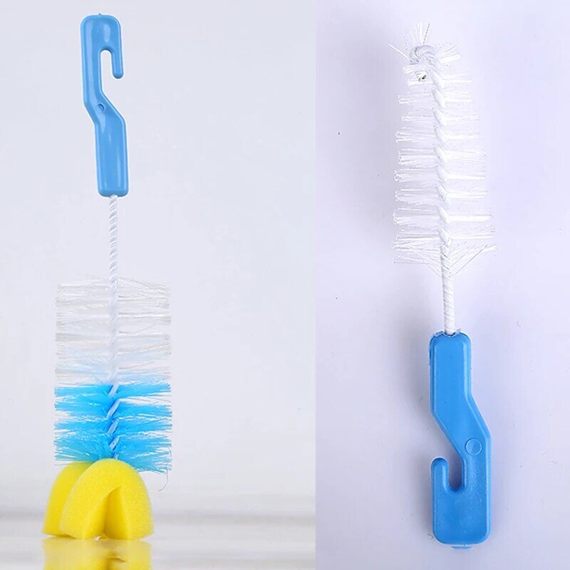 2Pcs/set Baby Nipple Milk Bottle Cup 360 Degree Sponge Cleaner + Pacifier Brush 360° Cleaning Tool Scrubber Cleaning Brush