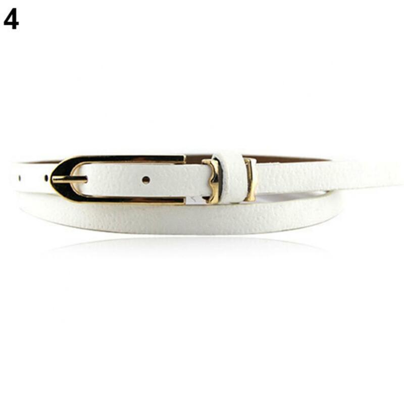 80% HOT SALE Fashion Lady Women Korean Sweet Faux Leather Thin Skinny Buckle Belt Waistband Clothing Accessories