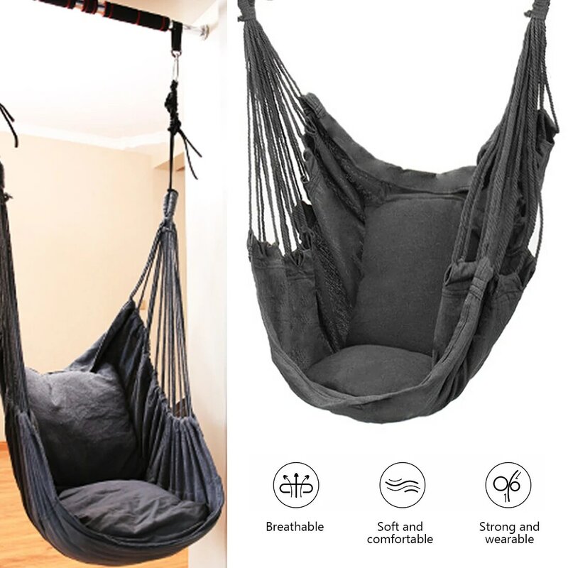 Hammock No Pillows Child/adult Max 270 Hanging Rope Hammock Chair Seat Large Hammock Chair Relax Hanging Swing Chair for outdoor