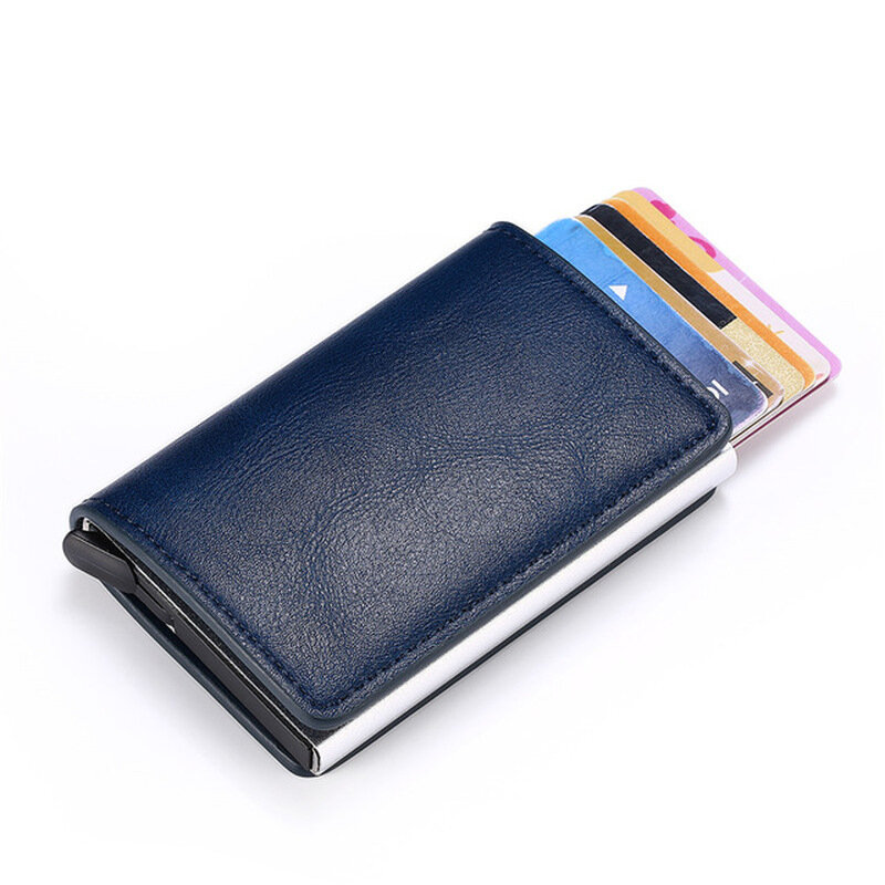 ZOVYVOL 2024 nowy portfel etui na karty kredytowe dla mężczyzn wizytownik na karty biznesowe skórzana torebka stojak w kształcie karty automatyczny portfel na karty