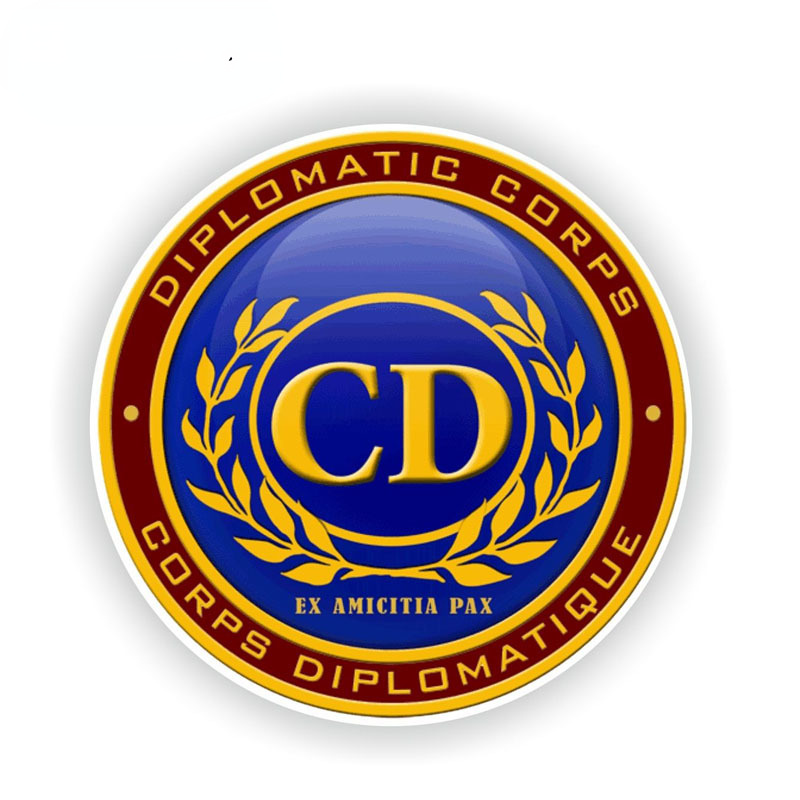 CMCT Aksesori Stiker Awal Penutup Mobil Tahan Air Segel Diplomatik Bulat CD Legion Personal 14.5Cm * 14.5Cm