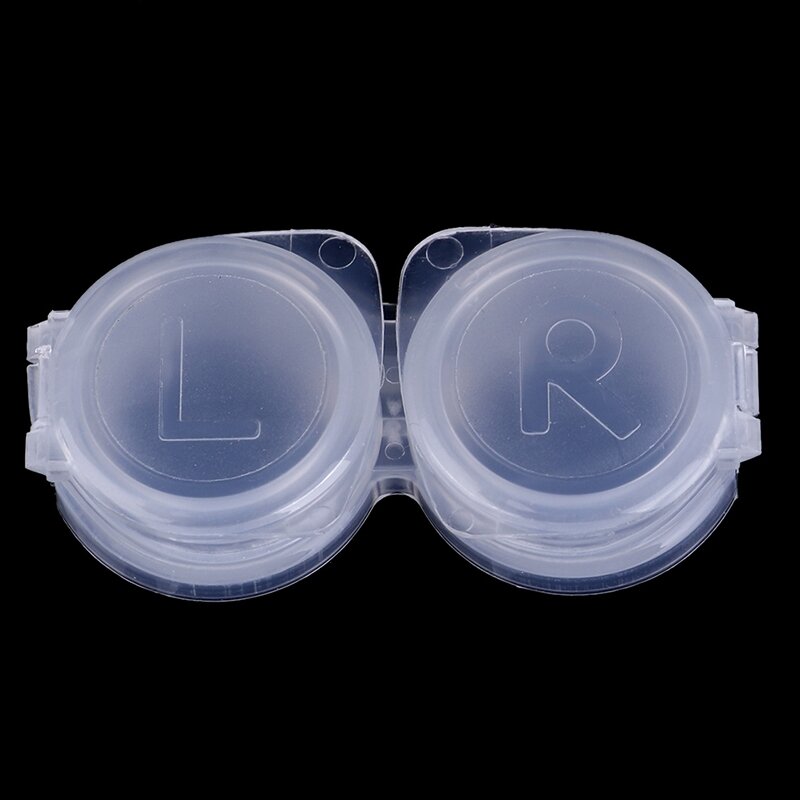 Estojo para lentes de contato transparente, recipiente para material de proteção, portátil, acessórios l + r, 1 conjunto