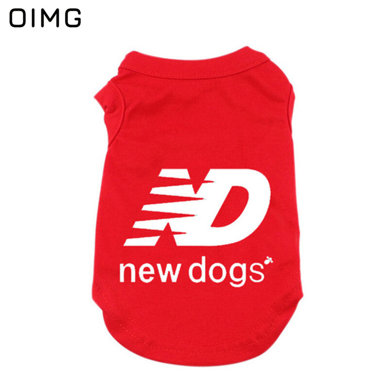 OIMG ND drukuj ubrania dla zwierząt domowych buldog francuski Chihuahua Bichon lato list "nowy pies" Puppy koszule przystojny małe psy t-shirty