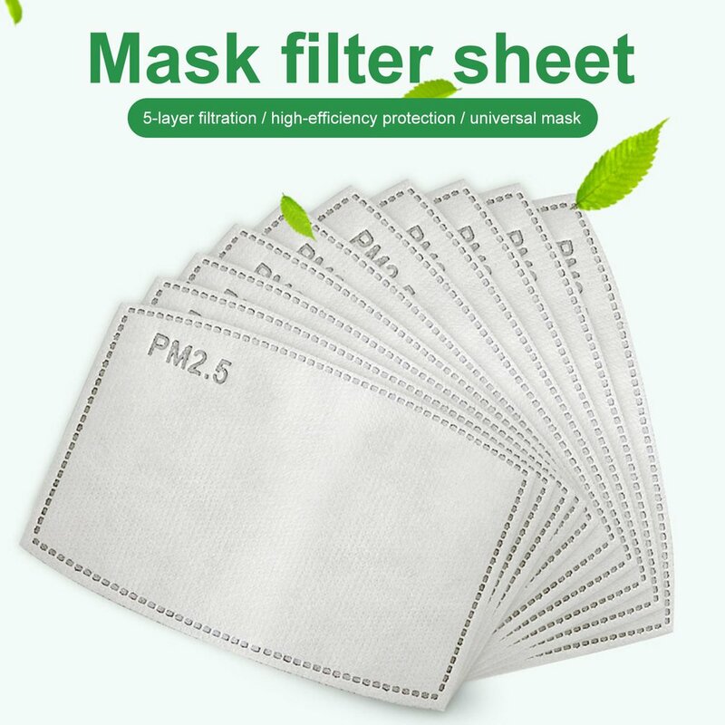 1/10/20/30/100pcs 5 Layer PM2.5 maska z filtrem klocki na maska z filtrem usta twarz ochronna lekka przyjazna dla skóry pyłoszczelna podkładka