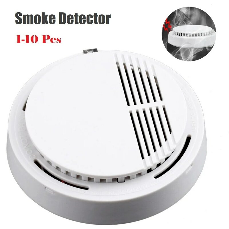 1/5/10Pcs Smoke Fire Detector Photoelectric เทคโนโลยี & Low Battery สัญญาณ Fire Alarm Security System สำหรับ Home Kitchen