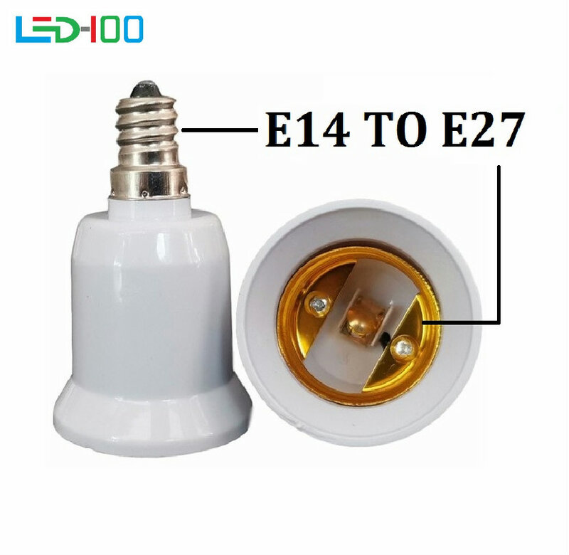 Konverter Baru E14 Ke E27 Soket Konversi Adaptor Kualitas Tinggi Bahan Soket Bola Lampu Adaptor Sekrup Dasar Bohlam Tempat Lampu