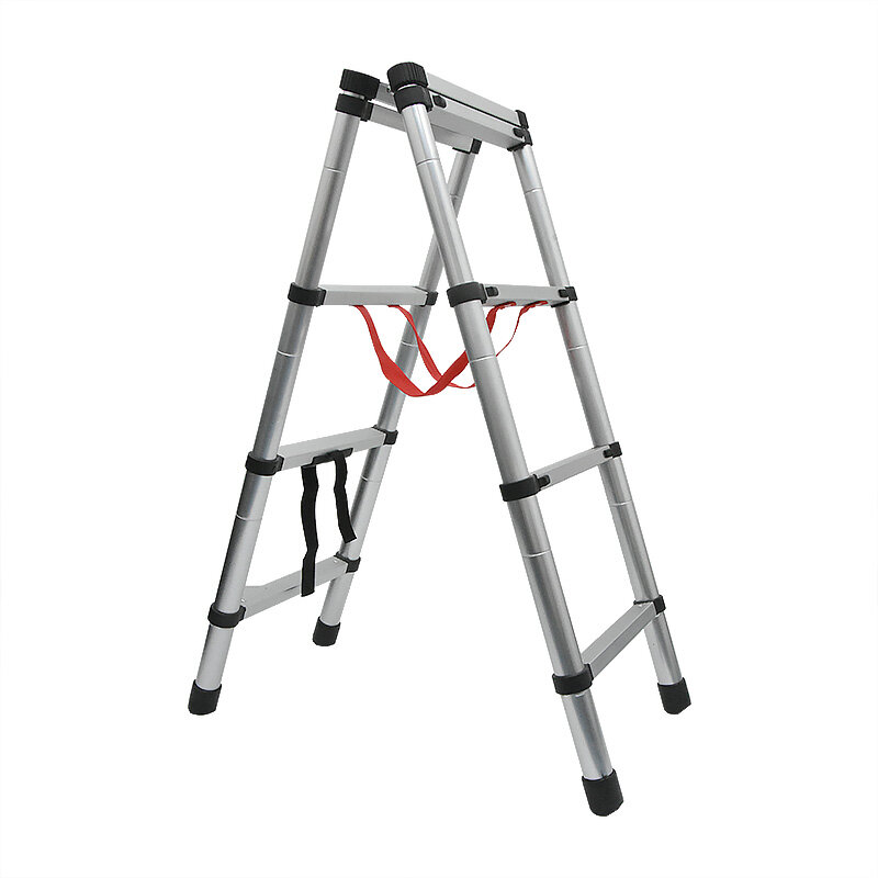 1.4M + 1.4M Verdikte Aluminium Telescopische Ladder Multifunctionele Visgraat Ladder Draagbare Thuis Vouwen Techniek Ladder