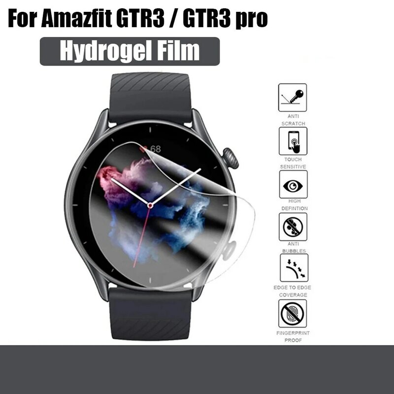 Película de hidrogel suave para reloj inteligente, película protectora completa ultrafina HD de 2 piezas para accesorios de reloj inteligente GTR3, no de vidrio para Amazfit GTR 3/3 pro