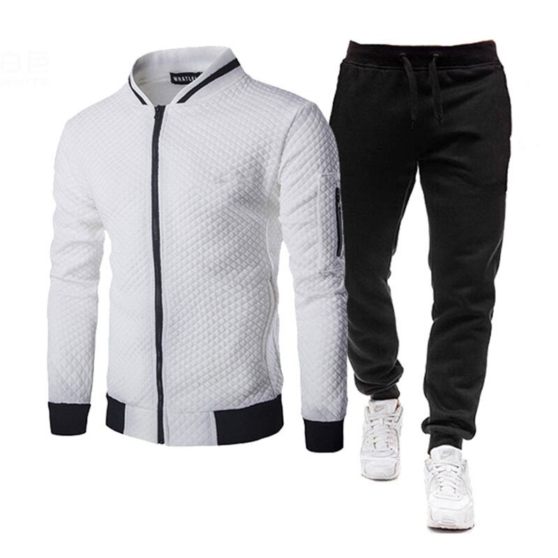 Men Sportswear Set Brand Mens Tracksuit Sporting Fitness Clothing Two Pieces Long Sleeve Jacket + Pants Casual Men's Track Suit