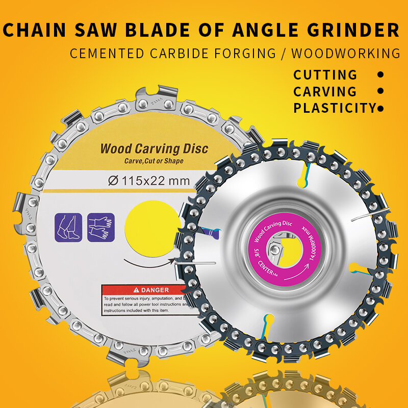1 Buah 4 / 4.5/5/Inci Woodcut Disc 7T / 9T/ 13T / 22Tgrinder Chain Disc Electric Saw Disc Angle Grinder Disc