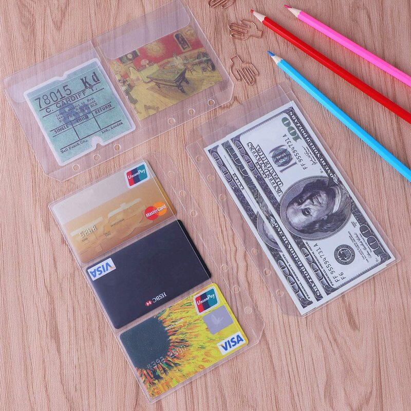 Organizador de notebook com 6 bolsos, para fichário, envelope, bolsa para preenchimento, nome, cartão de visita, luvas para páginas