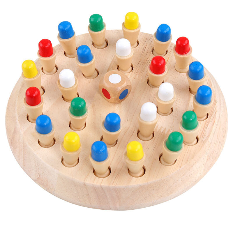 Papan Memori Anak-anak Memori Kayu Tongkat Pertandingan Catur Permainan Warna Menyenangkan Teka-teki Warna Kognitif Menyenangkan Blok Permainan Pesta Mainan Intelektual