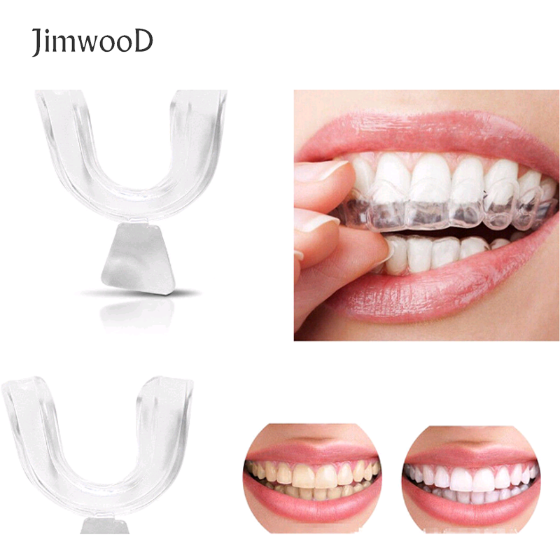 Jimwood 4pcs/set Silicone Night Mouth Guard Teeth Clenching Grinding Bite Sleep Aid Whitening Teeth Tray Tooth Whitener