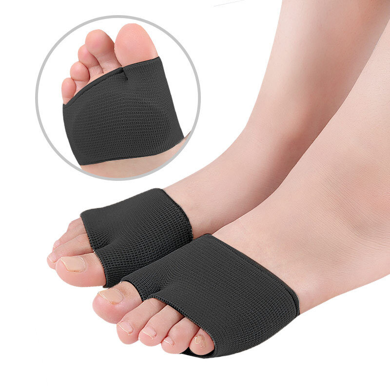 2pair Fabric Metatarsal Sleeve with Sole Cushion Gel Pads, Half Sock Supports Metatarsalgia, Mortons Neuroma, Ball of Foot Pain