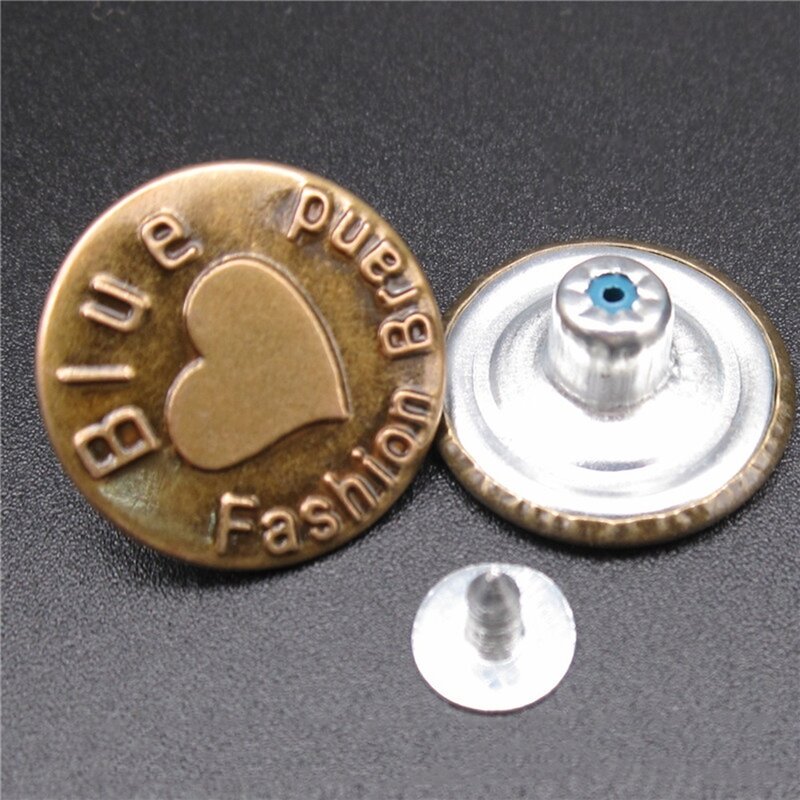10 pz/set 17MM/20MM bottoni in metallo di alta qualità tono bronzo bottoni Jean pulsante misto accessori di abbigliamento