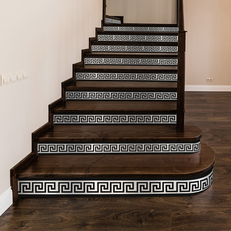 Funlife®Pegatina de escalera de PVC autoadhesiva, impermeable, decoración de escalera, baño, cocina, 8 estilos, 20x100cm
