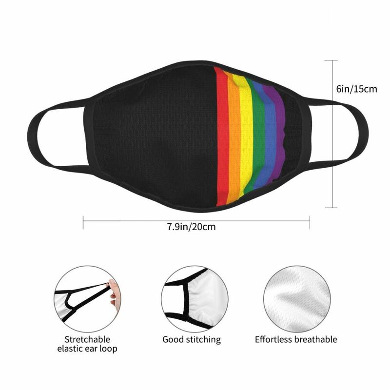 Rainbow Pride LGBT Reusable หน้ากากป้องกันหน้า Haze ป้องกันฝุ่นหน้ากากป้องกันหน้ากากปาก Muffle