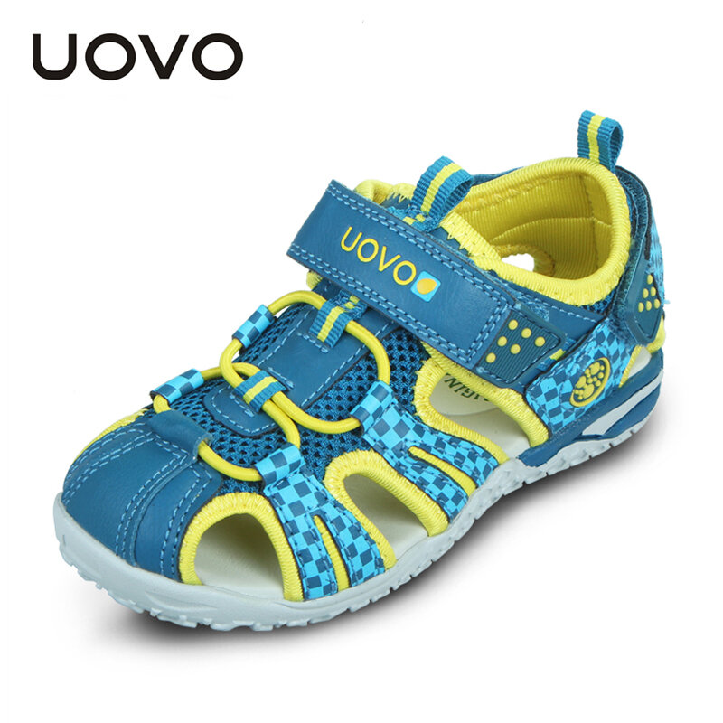 UOVO 2024 детская обувь модная детская обувь для девочек с вырезами на липучке летние пляжные сандалии размер 26-36