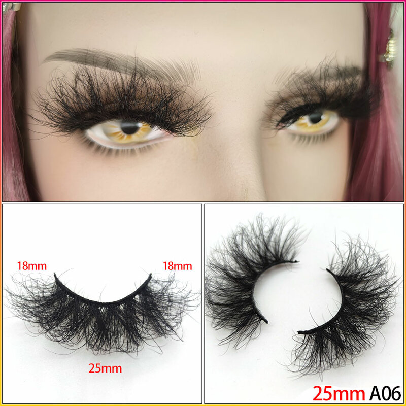 3D Mink Lashes 25mm Long Natural Makeup Eyelashes Extension Tool Thick Handmade Full Strip Mink Hair Eyelash