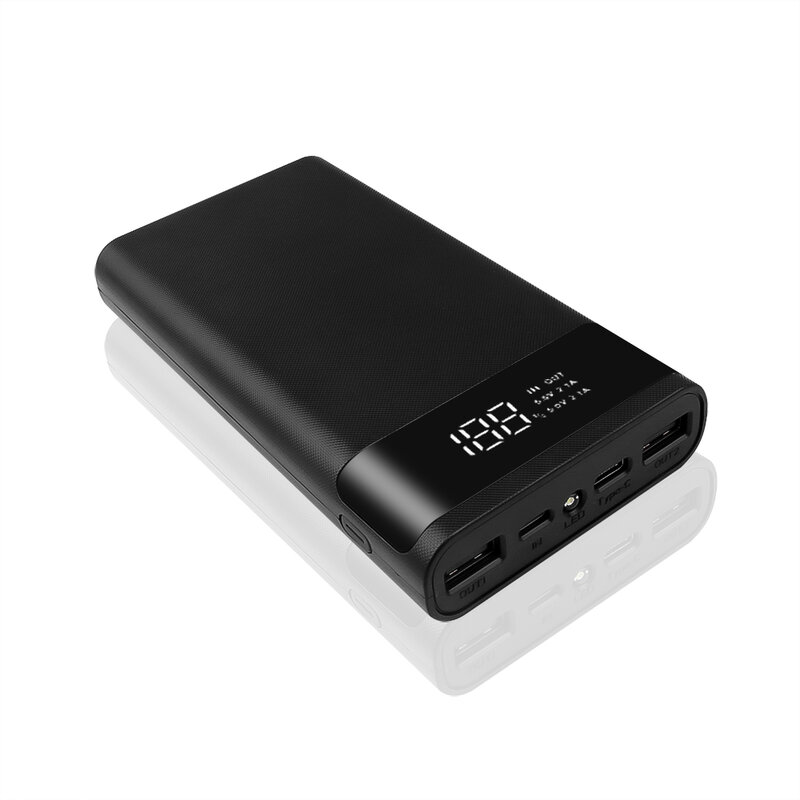 Kebidumei Dual USB Micro USB Typ-C Power Bank led-bildschirm DIY Shell 5V 6*18650 Fall batterie Ladung Lagerung Box Ohne Batterie