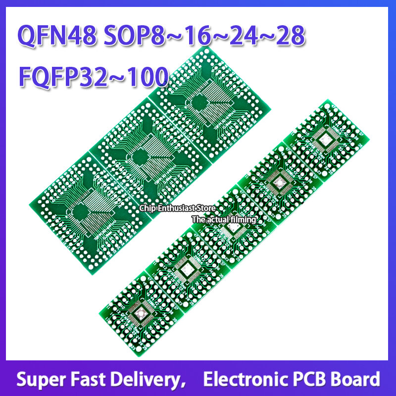 FQFP32 ~ 100 QFN48 SOP8 ~ 16 ~ 24 ~ 28 PCB Patch Zu in-Linien-Umwandlung Bord Kombination set Schnelle Lieferung