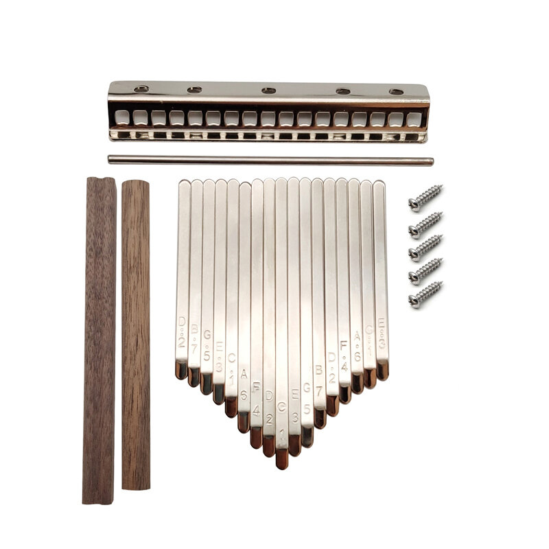 DIY 17 Tone Kalimba Keys Tines Set Mbira Thumb Piano Rosewood Bridge Replacement Parts Homemade Musical Instruments Accessories
