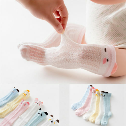 Calcetines de malla para bebé recién nacido, medias de tubo largo hasta la rodilla con lazo, de princesa, para primavera y verano
