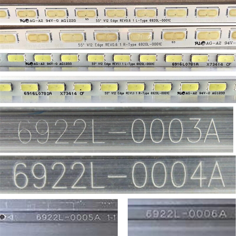 Barras de matriz de LED de TV para LG 55LS4600 -UA 55LS5400, tiras de retroiluminación, lámparas de matriz, bandas de lentes de 55 "V12 Edge REV1.1 LC550EUE-SEF1