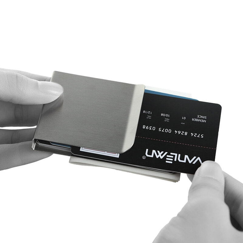 Fermasoldi in acciaio inossidabile portafoglio sottile fermasoldi per uomo porta carte di credito porta carte di credito portafoglio donna personalizzabile
