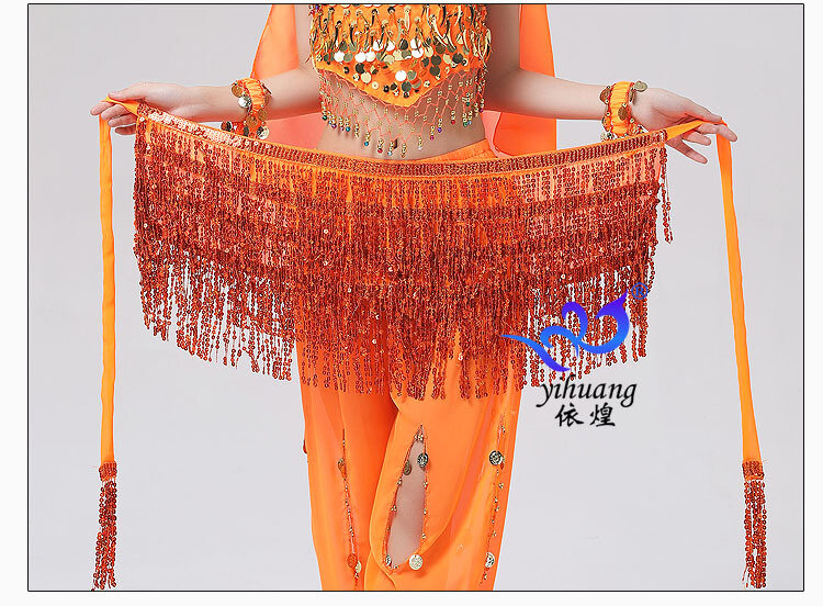 Women Boho Fringe Skirt Sexy Sequin Tassel Belly Dance Hip Scarf Rave Wrap Skirt Belt Performance Custume Skirt 2021