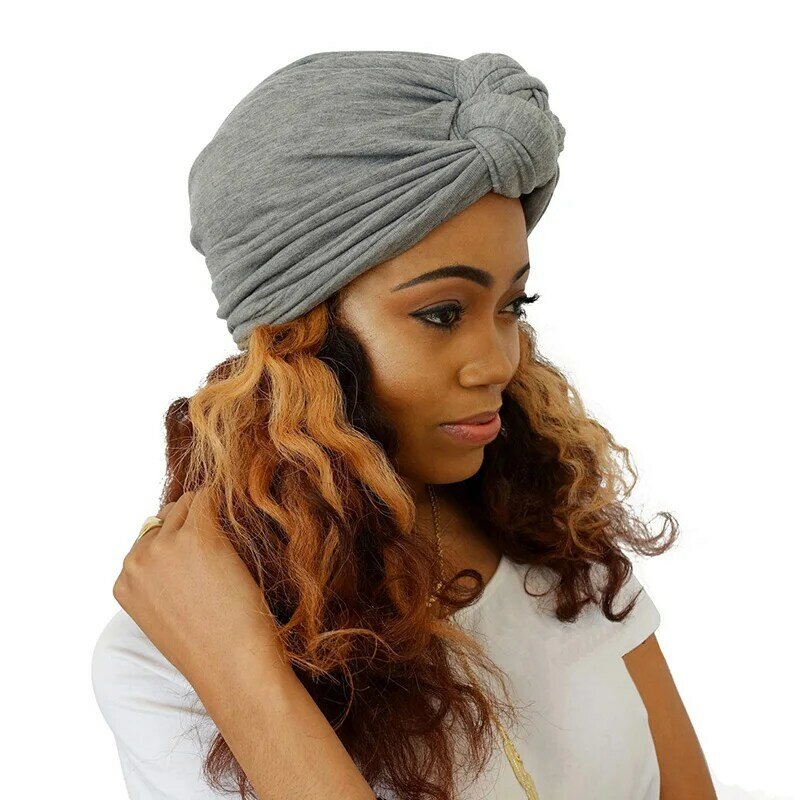 ผู้หญิงTieหมวกBohemianสไตล์Jersey Top Knot Turban African Twist Headwrapสุภาพสตรีอุปกรณ์เสริมผมอินเดียหมวกChemo
