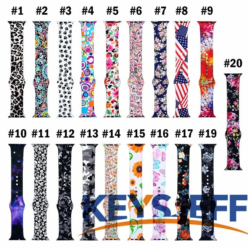 Compatible with Apple Watch Band 38mm 40mm 42mm 44mm Fadeless Pattern Printed Bands for iWatch Bands  Strap Series 5/4/3/2 81023