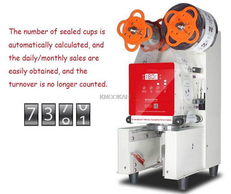 كوب شاي فوار آلة الختم التلقائي بالكامل الفولاذ المقاوم للصدأ البلاستيك فقاعة الشاي آلة ختم كوب السدادة كوب 95 مللي متر حجم