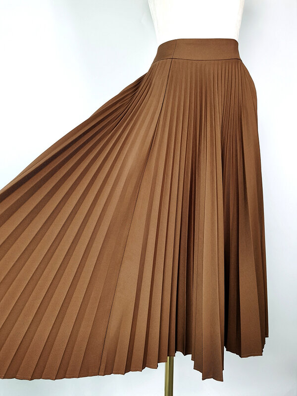 Портновский магазин, плиссированная верхняя юбка, наряд, коричневые шерстяные кашемировые Костюмные платья для торжественных случаев